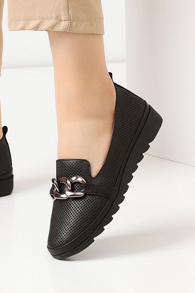 en7 Loafer de damă negru din piele naturală 111