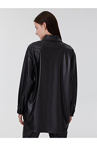 Loft Leather Look Oversize Shirt U.sleeve