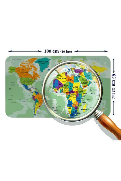 lilafil Ocean Atlas with World Map Detail - Educational Wall Sticker