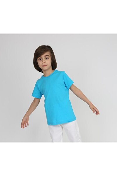 FATELLA Unisex Children's Round Crew Neck Short Sleeve Combed Cotton Body T-shirt