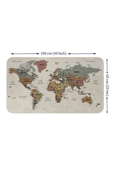 lilafil Educational and Instructional World and Turkey Map Children's Room Wall Sticker 3883