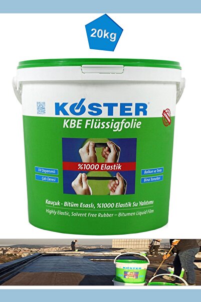 Köster Kbe Flüssigfolie / 20 Kg - %1000 Elastik Kauçuk - Bitüm Esaslı, Uv Dayanımlı K.10
