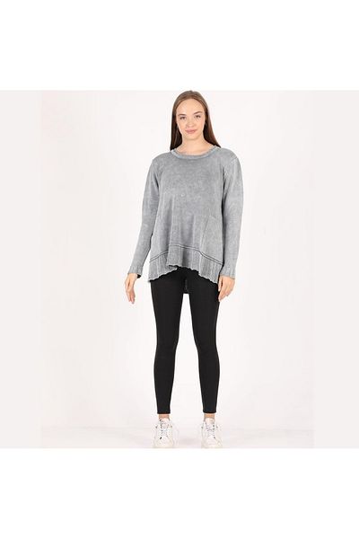 Sosyete Kaplumbağa Authentic Bohemian 100% Cotton Double Pocket Washable 0 Collar Knitwear Tunik