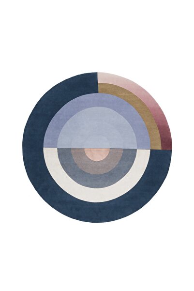 Rugs Modern Halı سجادة ميرا 1195 دائرية متعددة الألوان بتصميم هندسي