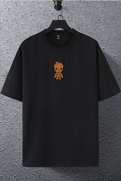 macklin Tricou oversize unisex, femei, bărbați, cu imprimeu Marvel Groot Char...