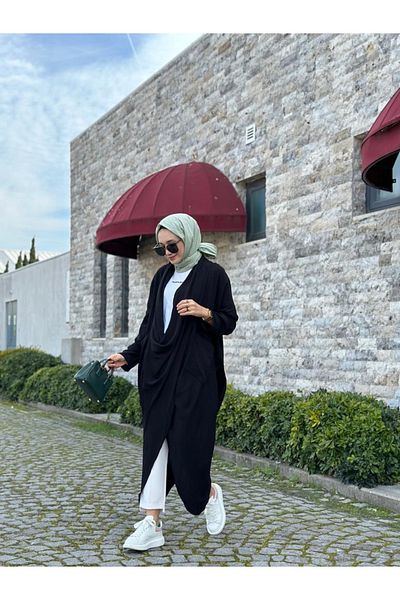NS Moda Hijab Cross Cangur Tunica Neagra Model-417