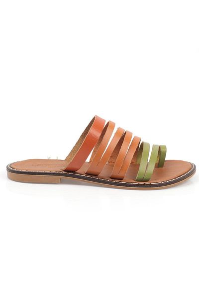 Capone Outfitters Capone 5555 Genuine Leather Mullti Women's Bodrum Slippers