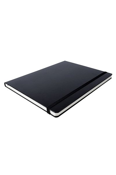Victoria's Journals Venzi Classic Vegan Leather Hard Covered Non-Lined Notepad 19x25 Cm Black