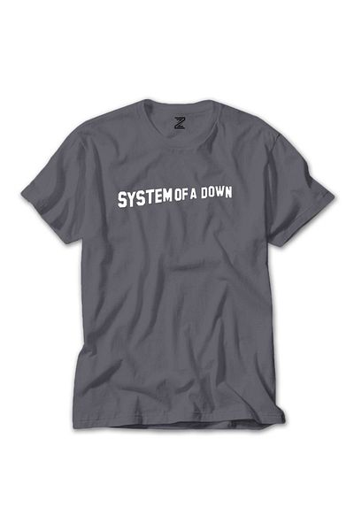 Z zepplin System Of A Down Text Grey T-Shirt