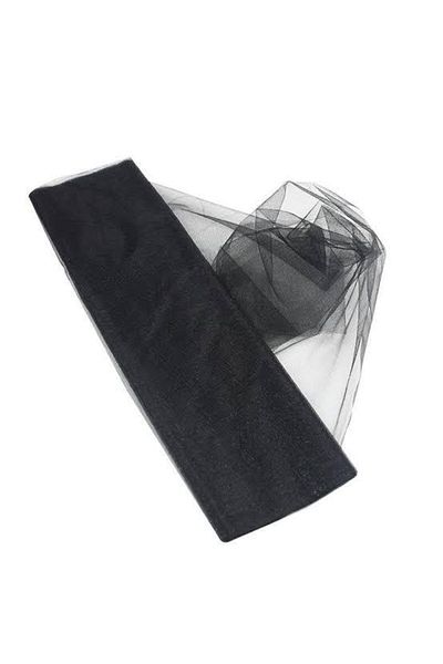 Bastonlu Black Crystal Tulle, Car Tulle, Decoration Tulle 200x70 Cm Black Tulle