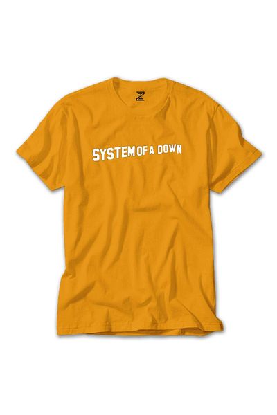 Z zepplin Κίτρινο T-shirt System Of A Down Text