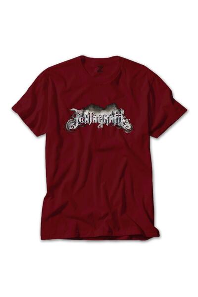 Z zepplin تي شيرت أحمر بشعار نص الخماسي