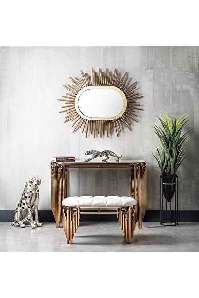 VOVOKO Aynalı Dresuar Takım Ultra Lak Kaplama Metal Dresuar Set Makyajlık Set...