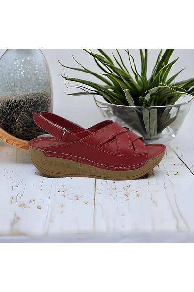 Taşpınar Ayakkabı Taşpınar 100% din piele naturală pentru femei, papuci și sandale ortopedice de vară