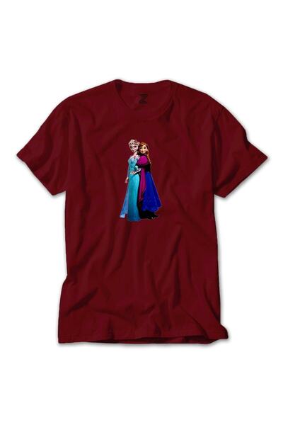 Z zepplin Tricou roșu Frozen Elsa și Anna
