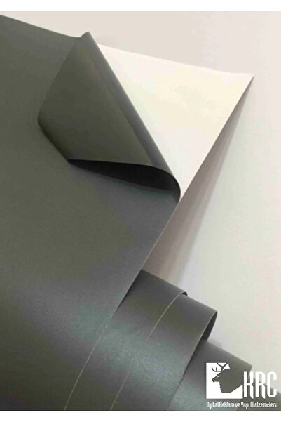KRCDİJİTAL Mat Gri Dolap Kaplama Folyosu 40cm X 10m Kendinden Yapışkanlı