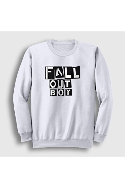 Presmono Unisex White Boxes Fall Out Boy Sweatshirt 62097Tt