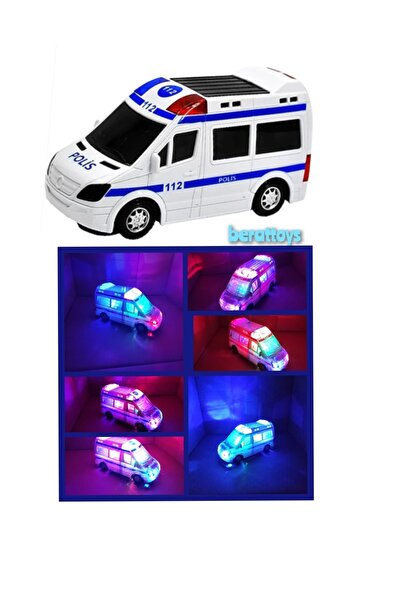 berattoys Pilli Polis Arabası 20cm Türkçe Sesli 3d Işıklı Yerde Gezen Siren S...