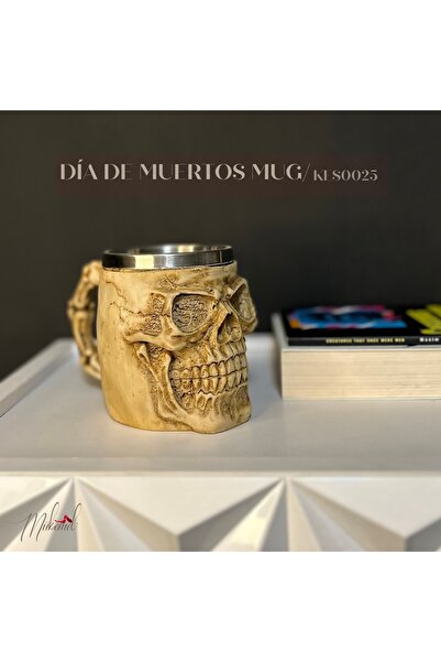 Skull Mug with Stainless Steel Lining - Gothic Cup for Halloween - Excellent original design