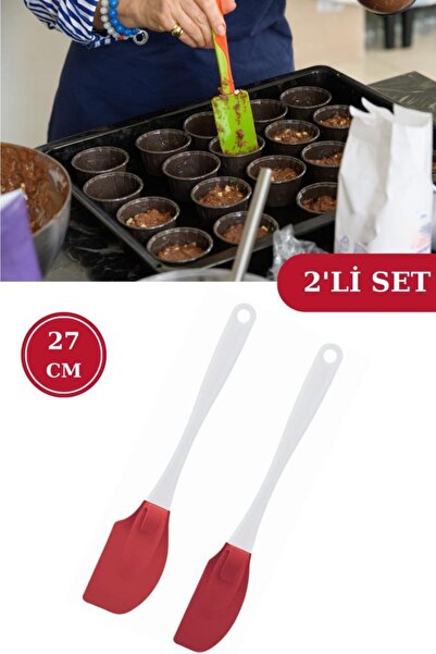 Silicolife Onikiden 2'li Silikon Uzun Spatula 27cm Isıya Dayanıklı