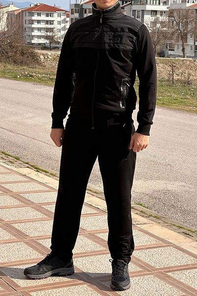Remsa Spor Σετ ανδρικής φόρμας Lycra Combed Cotton 2711 Μαύρο