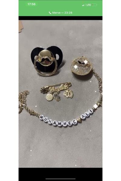 Bygulsahozdemir Pala Bıyık Modeli Zirkon Taş Emzik Seti