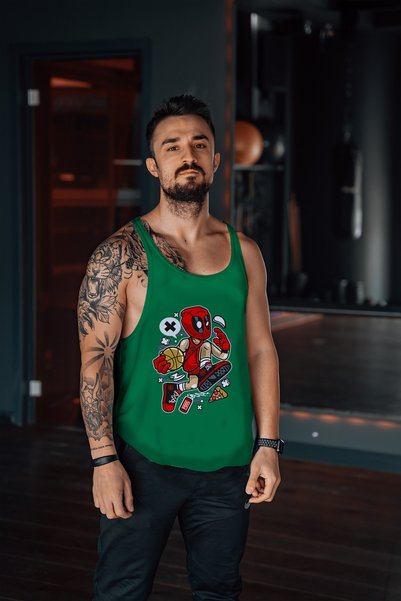 Freeyez Deadpool Skater Gym Fitness Majica bez rukava Atletsko donje majica