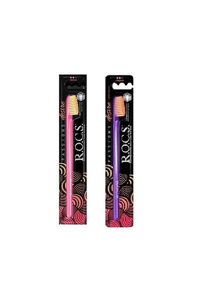 R.O.C.S. Passions Toothbrush Desire -2 Pieces Purple Handle - Pink Handle