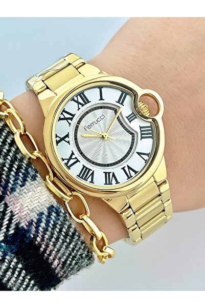 Ferrucci Cartier Model Çelik Kordon Kadın Kol Saati+bileklik Hediyeli