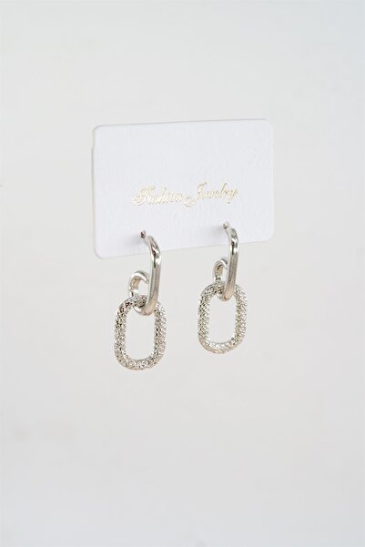 By Zeyna Aksesuar Kadın Özel Tasarım Sallantılı Elips Model Küpe