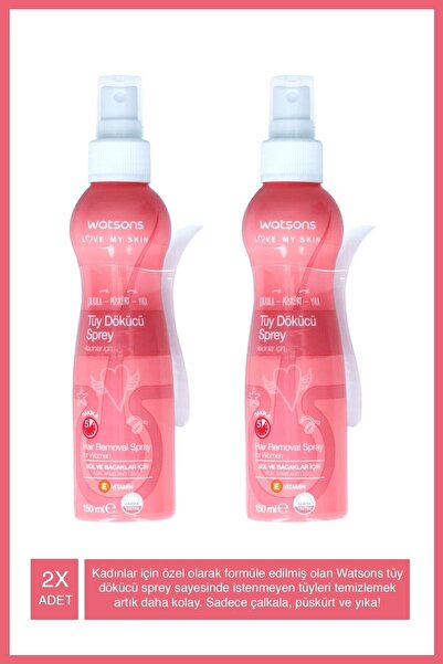 Watsons Kadınlar İçin Spatulalı Tüy Dökücü Sprey 150 ml X2 Adet