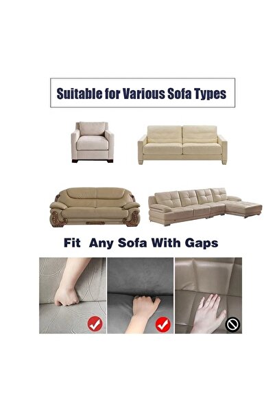 AK LALE Ситреч Бурмук Диван Чохол Кавовий Колір Максі Комплект 3+3+1+1 Еластичний Диван-ліжко Комплект Чохол