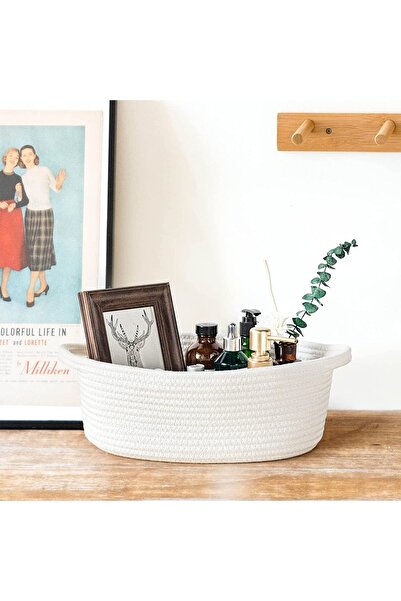 MaVaux Οργανωτής καλαθιού οβάλ γιούτας 30cm x 12cm