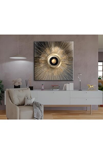 TRADE AYS Modern Lüks Altın Geometrik Soyut Dekoratif Kanvas Duvar Tablo