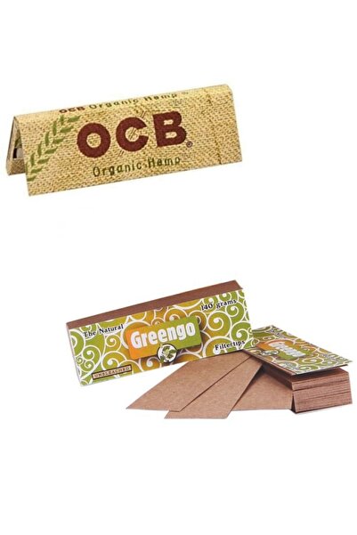 OCB Organik Kağıt 3 Adet 150 Yaprak Greengo Filtertips 3 Adet 150 Ağızlık 6lı...
