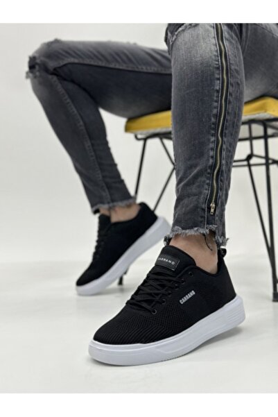 Bitmedeniste Κομψά και μοντέρνα ανδρικά παπούτσια με κορδόνια σε ασπρόμαυρο χρώμα