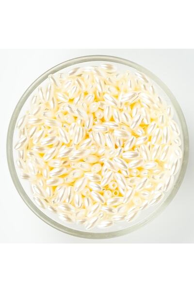 yfhobi 25 Gram - 4x8 Mm, Krem Renk Arpa Inci Boncuk, Lüks Barok Arpa Inci, ( ...