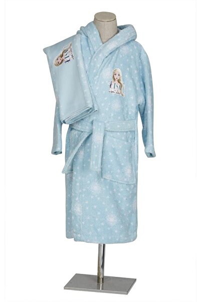 Özdilek Çocuk Bornozu Free Set Disney Snow Queen 7-8 Yaş Mavi