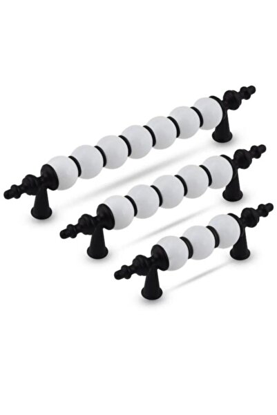 STR MOBAKS Str Siyah 192 Mm Boncuk Dolap Mutfak Çekmece Vestiyer Mobilya Kulp...