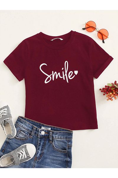 Machetta Kids Smile Printed Unisex Children's T-shirt - Girls' Boys' T-shirts