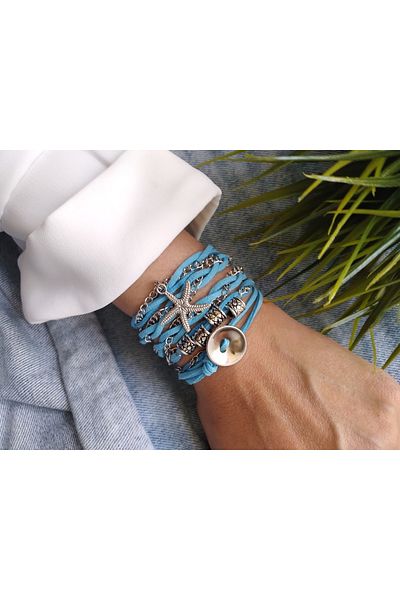 ZeynDesign Starfish Suede Wrap Wrap Bracelet
