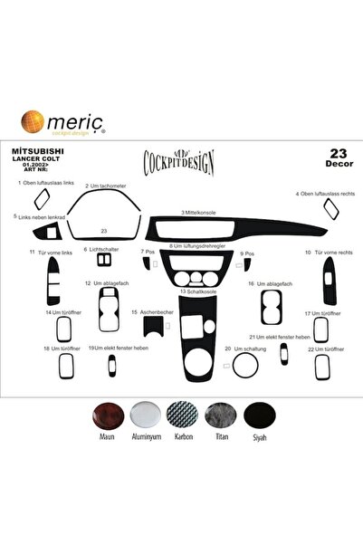 meriç cockpit design ميريتش ®   ميتسوبيشي كولت توربيدو أمامي مطلي أسود لامع 2...