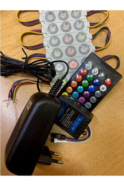 3M Power Led Modül 3 Mercekli Rgb 3w 10 Adet Set Kumanda+Adaptörlü
