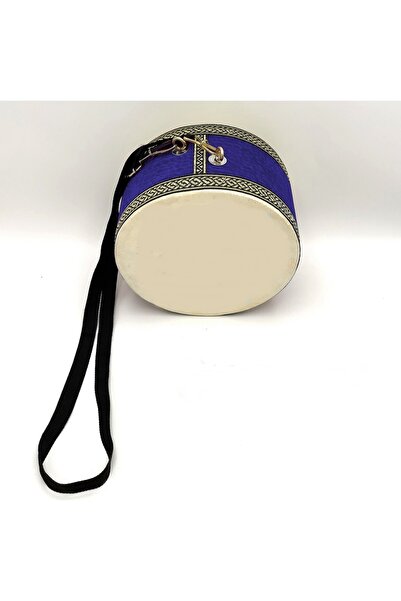 İMECE Dc18m Çocuk Davulu Mavi Hayvan Derili 18 Cm Tokmak Çubuk Hediye