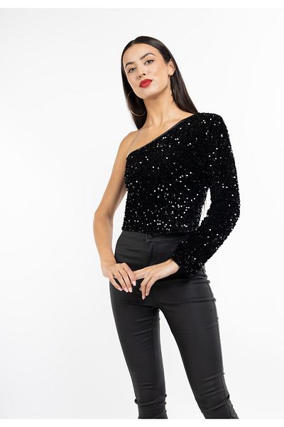 Faina Bluse - Schwarz - Slim Fit