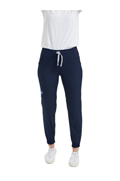 Wio Uniform Jogger- Kadın Likralı Lacivert Doktor Hemşire Cerrahi Üniforma Pa...
