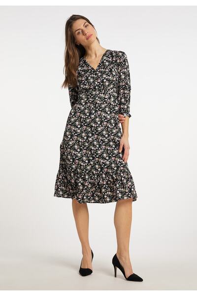 USHA Midikleid a Floralem Vytlačte Qisha - Štýlový dizajn