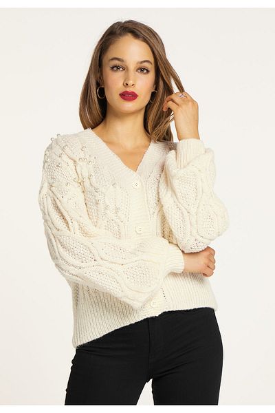 Faina Strickjacke - Ecru - Regular Fit