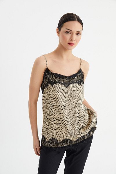 Balizza Blz-strapped Patterned Guipure Detailed Blouse