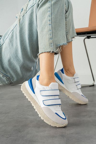 Ayax Pantofort de damă Sax Blue Daily Velcro Ortopedic Brant